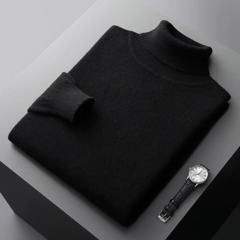 Autumn and Winter New Cashmere Sweater Men'S Knitted Pullover Padded Warm Neck Fashion Loose plus Size Coat
