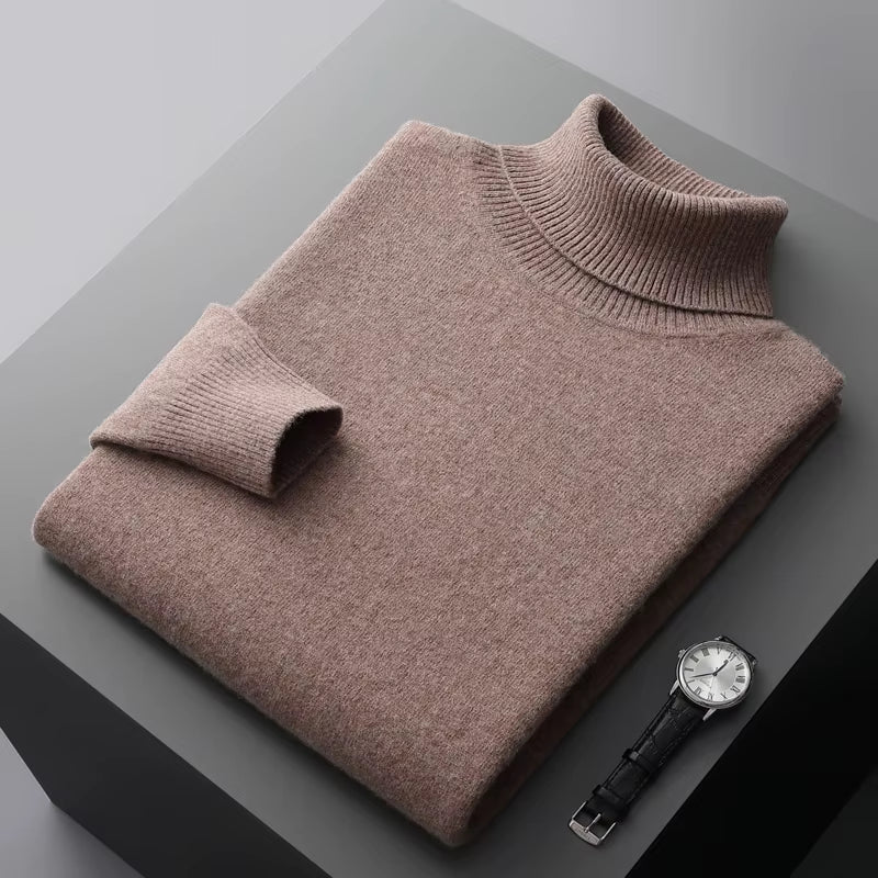 Autumn and Winter New Cashmere Sweater Men'S Knitted Pullover Padded Warm Neck Fashion Loose plus Size Coat