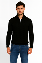 TAEBAEK ZIPPED CABLE SWEATER