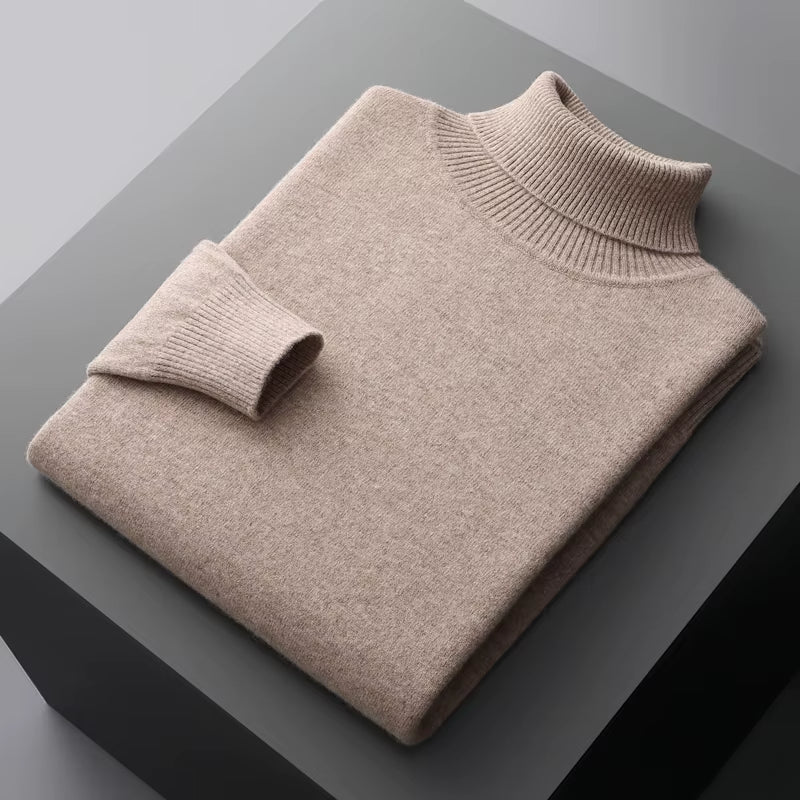 Autumn and Winter New Cashmere Sweater Men'S Knitted Pullover Padded Warm Neck Fashion Loose plus Size Coat